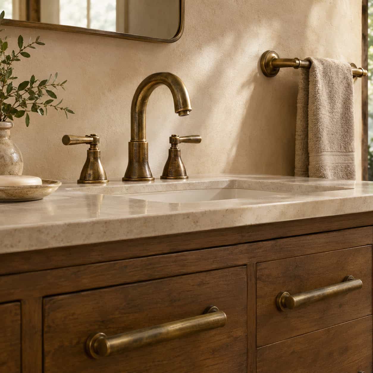 Unlacquered Brass on Every Fixture