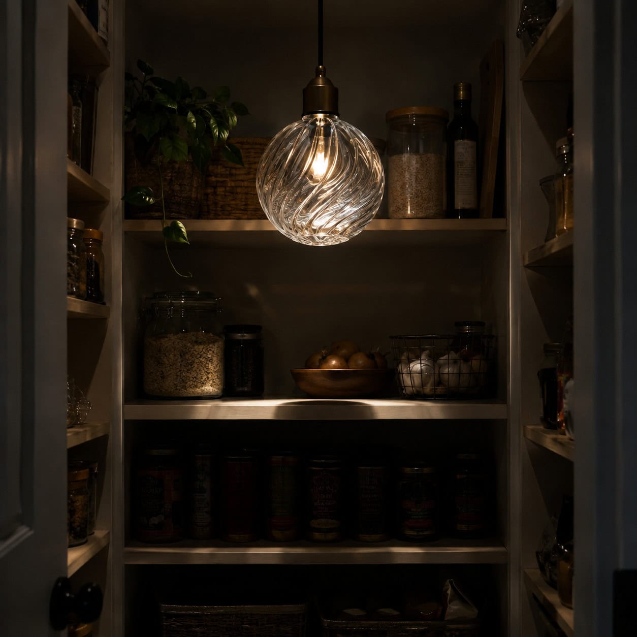 A Statement Pendant Over the Pantry