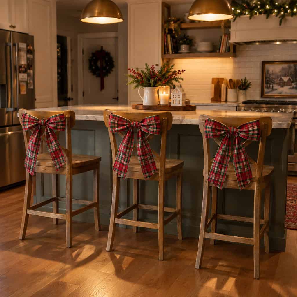 Bows on the Counter Stool Backs