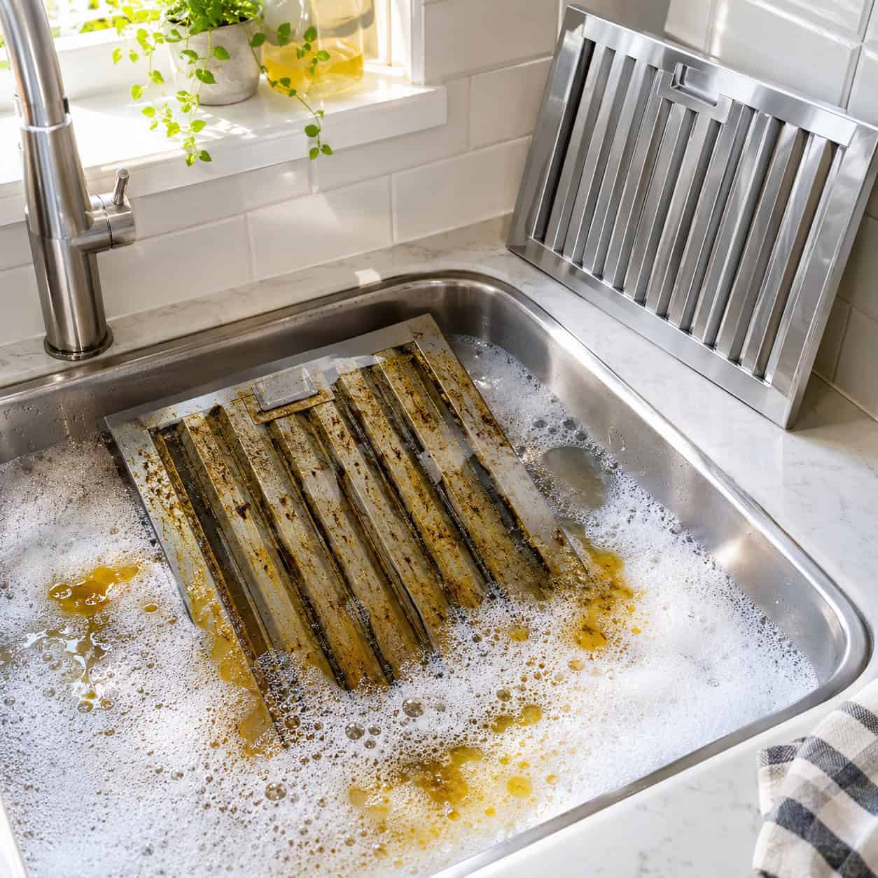 Degrease the Range Hood Filter and Check Where It Actually Vents