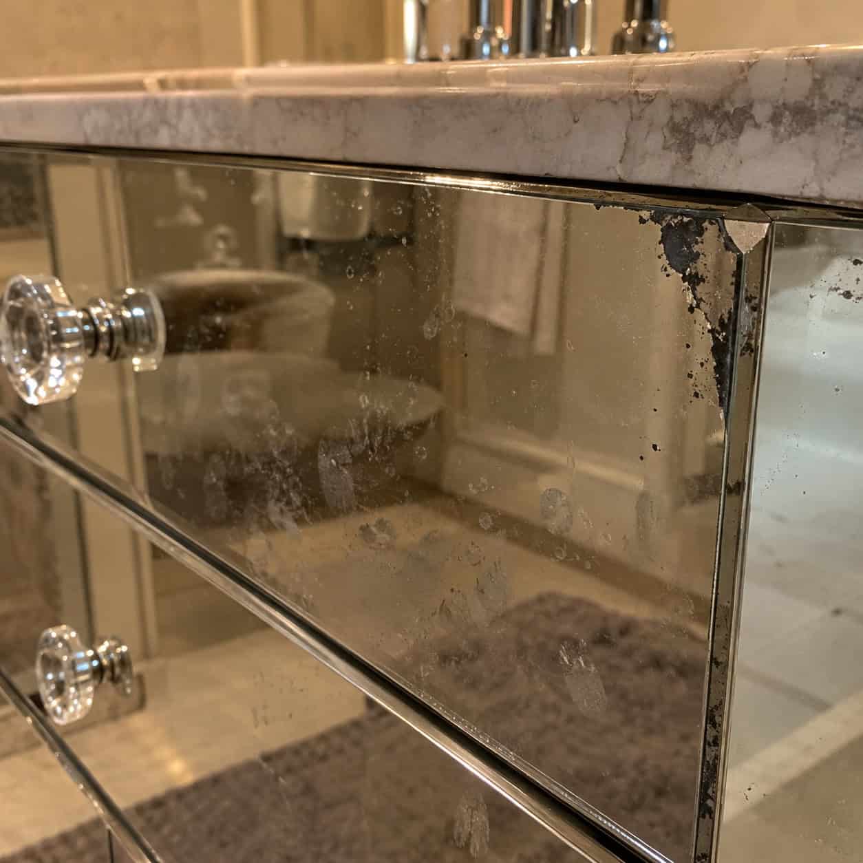 Mirrored Glass Drawer Fronts
