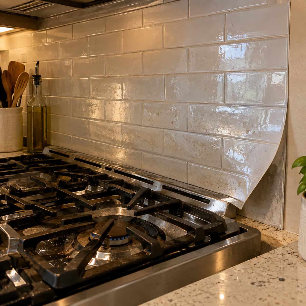 Peel-and-stick tile pretending to be tile