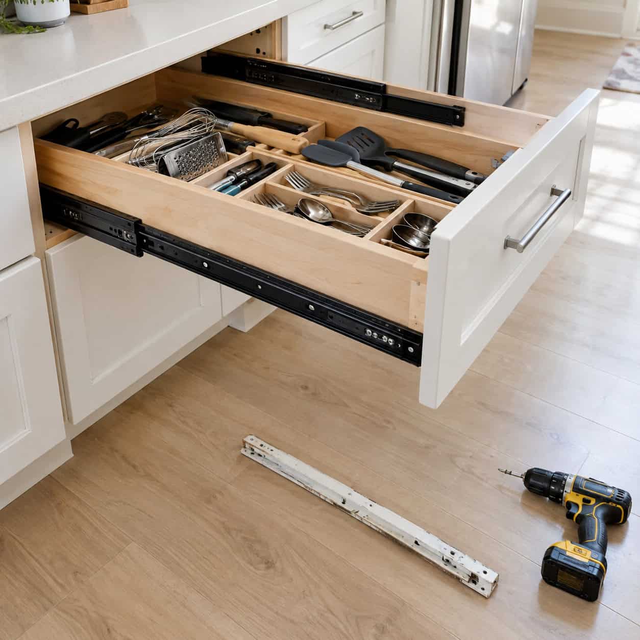 Rebuild the Drawers With Full-Extension Soft-Close Slides