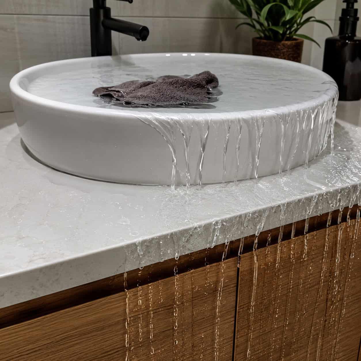 A Sink Bowl With No Overflow Hole
