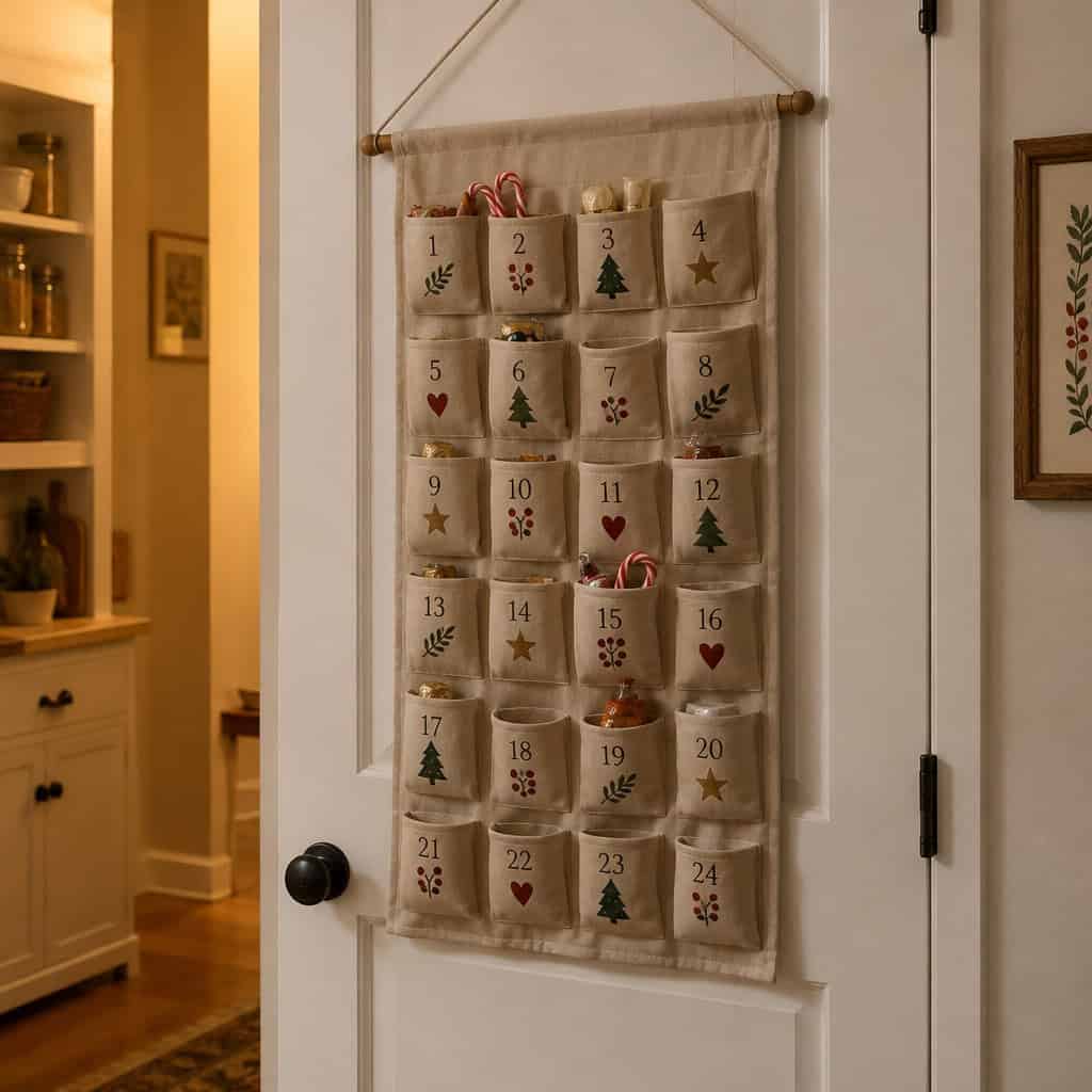 An Advent Calendar Hung on the Pantry Door