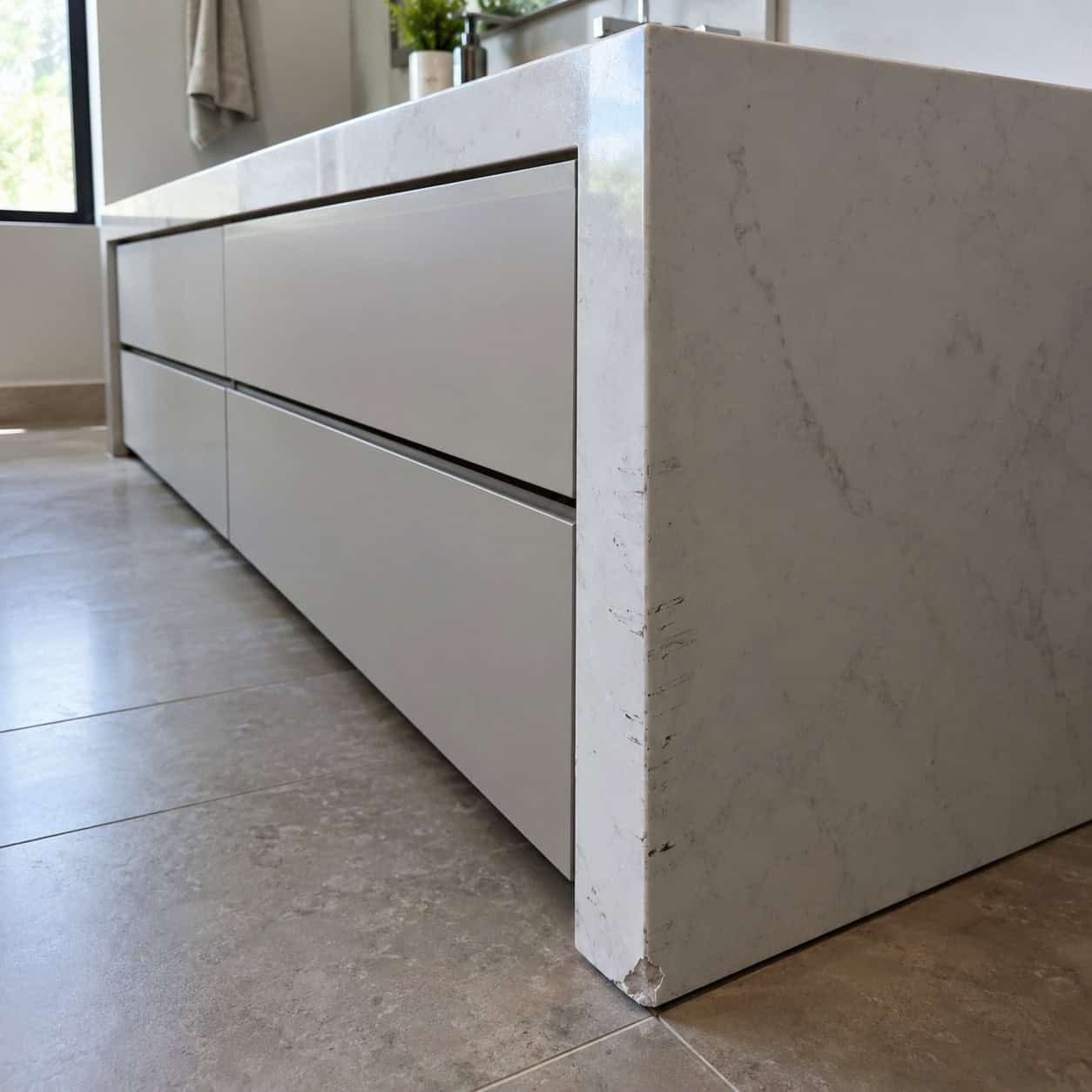 A Waterfall-Edge Stone Top
