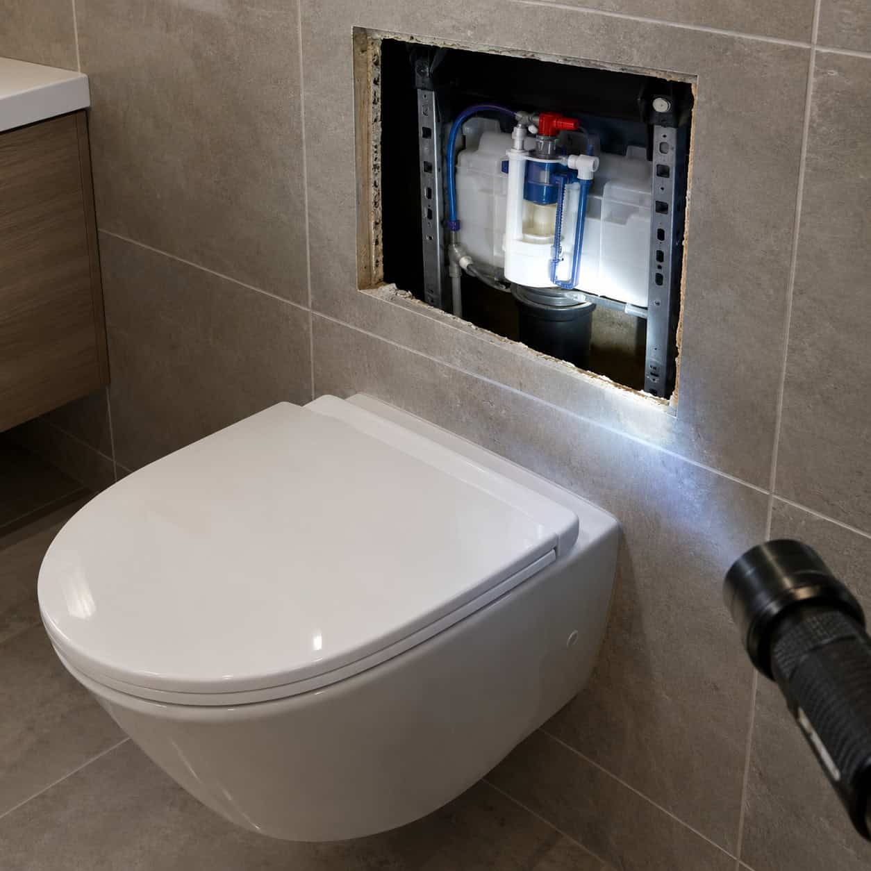 The Wall-Hung Toilet With an In-Wall Carrier Tank