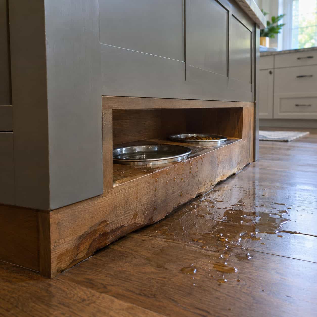 A Pet Feeding Station Built Into the Base