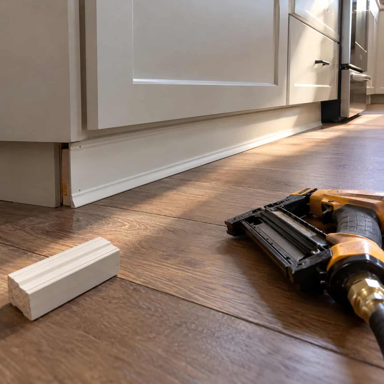Add Shoe Molding Where the Floor Meets the Toe Kick