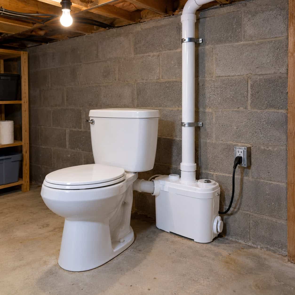 The Upflush Macerating Basement Toilet