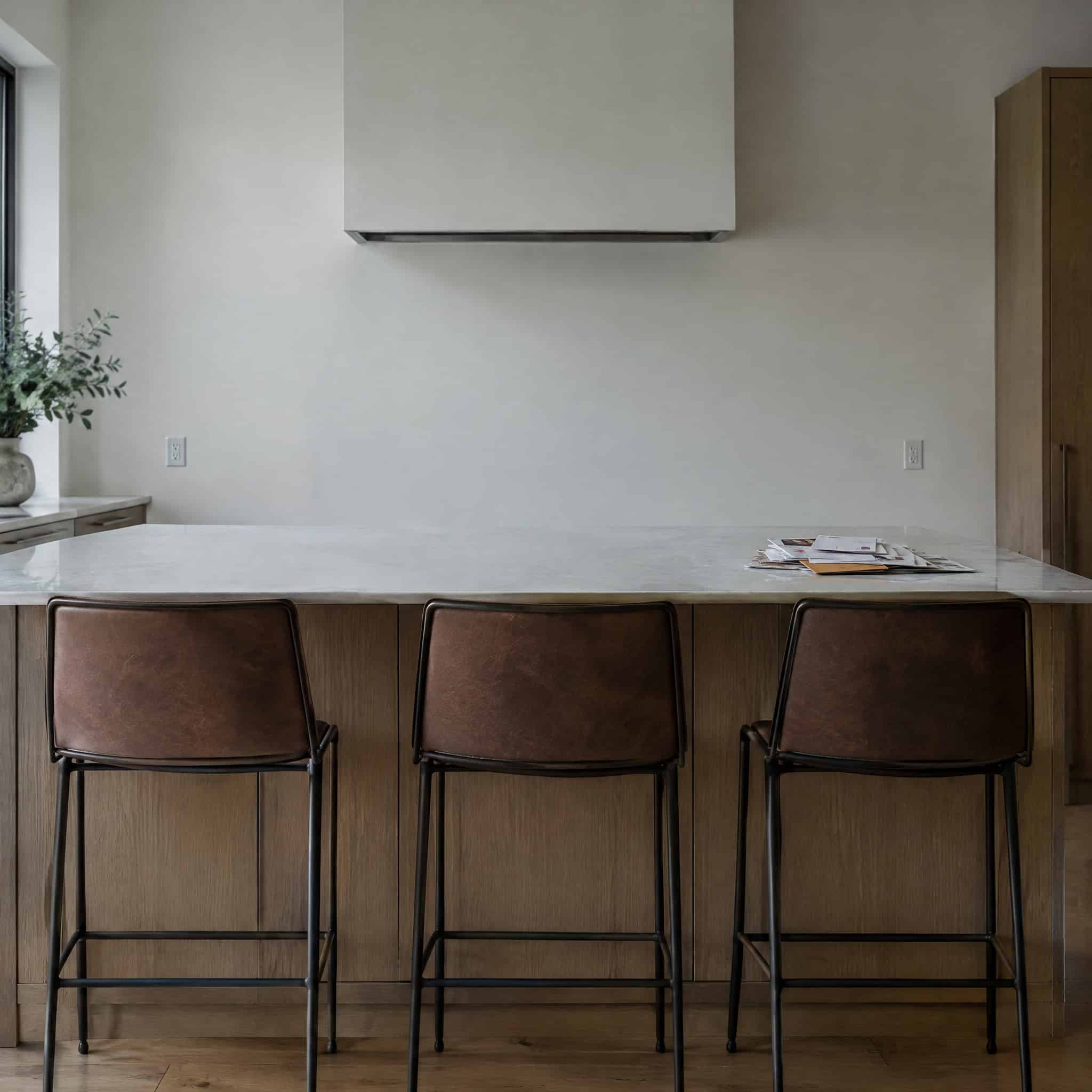 Stools That Face a Blank Wall