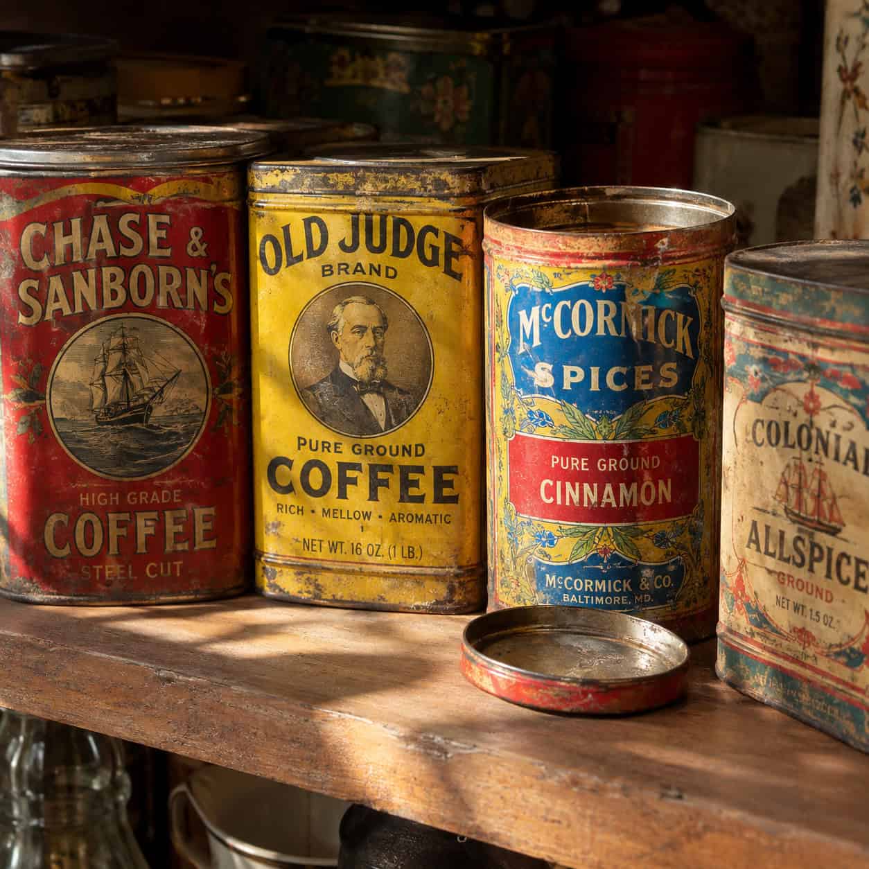 Early Advertising Tins and Kitchen Canisters
