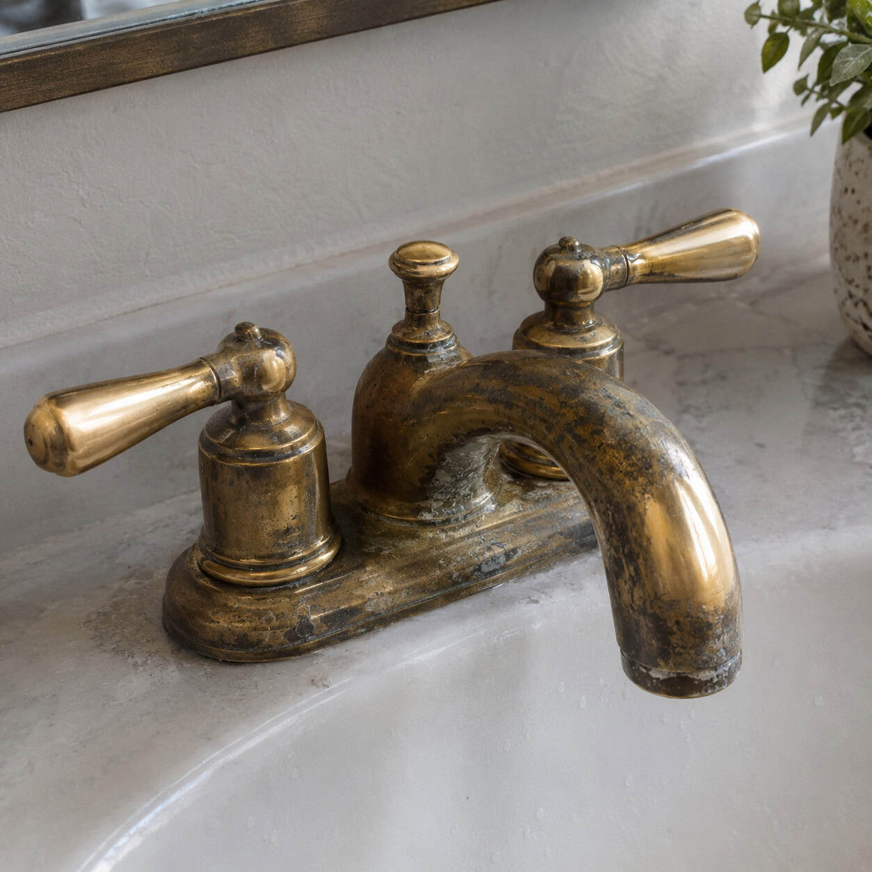 Unlacquered Brass Faucet and Pulls